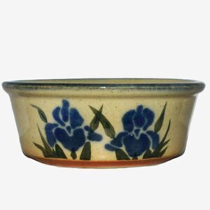 Monroe Salt Works Iris Bowl Hand-Painted Stoneware USA